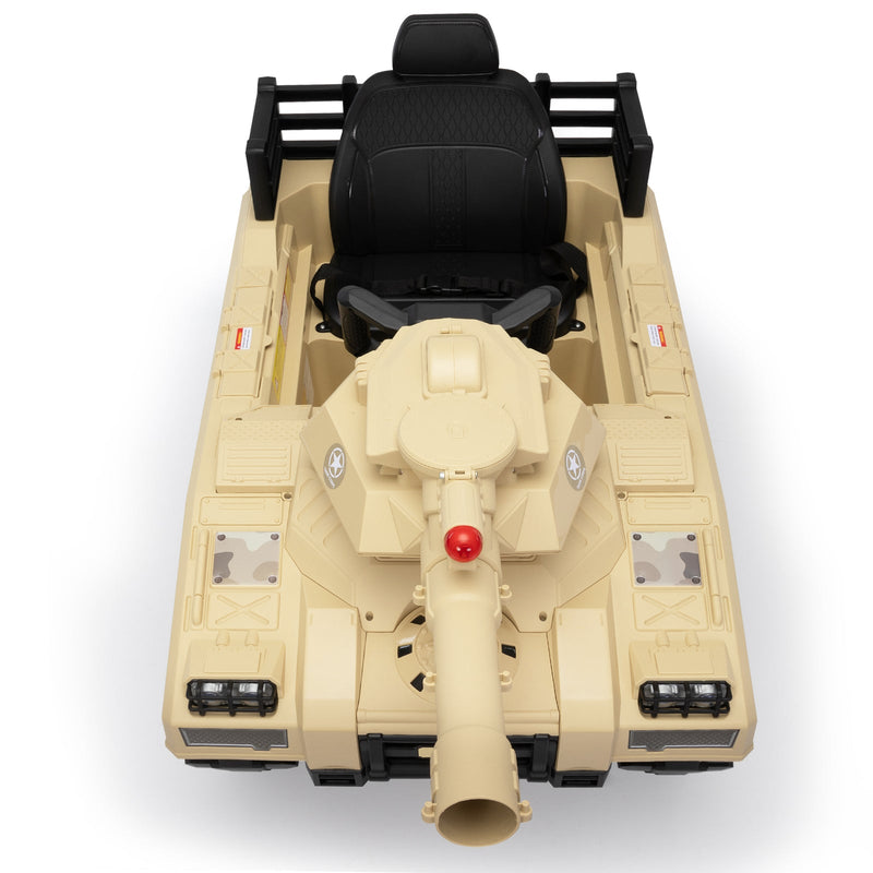 24V Ride-On Thunder Tank Car with Fighting Cannon and Rotating Turret
