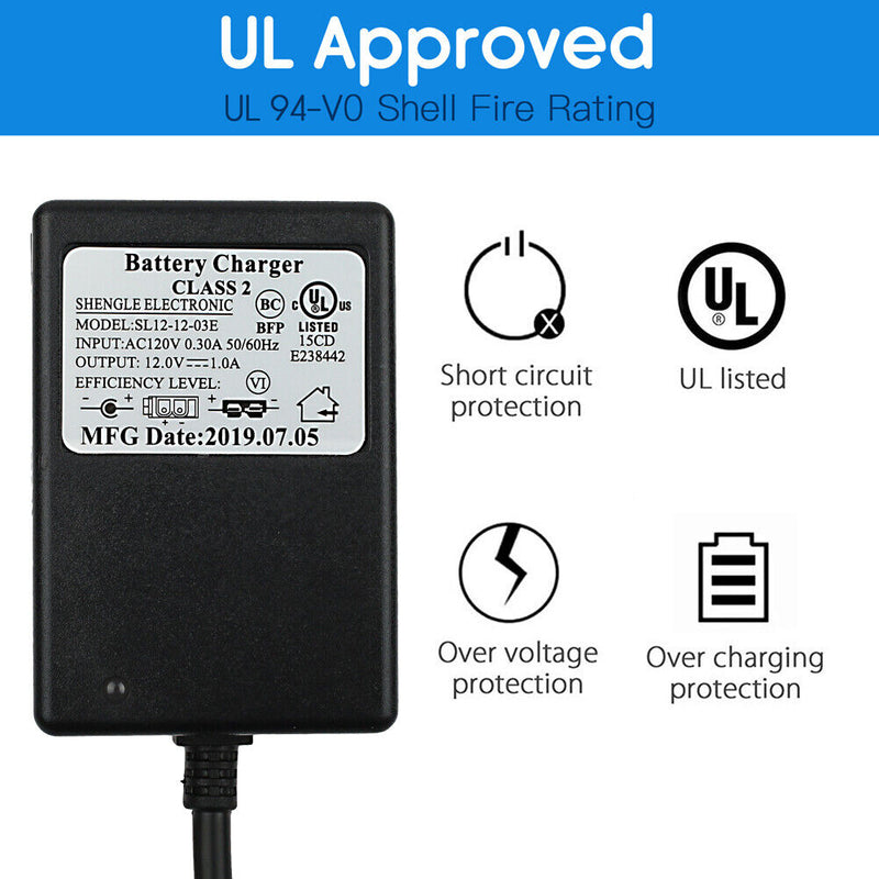 Ride On Toy Battery Charger for Yamaha Raptor 700R and Toyota FJ Cruiser - 12V