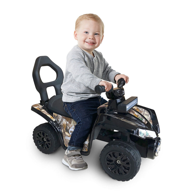 Camo Ride-On Toy Car with Seat, Storage Compartment, and 3 Animal Sounds for 18-36 Months