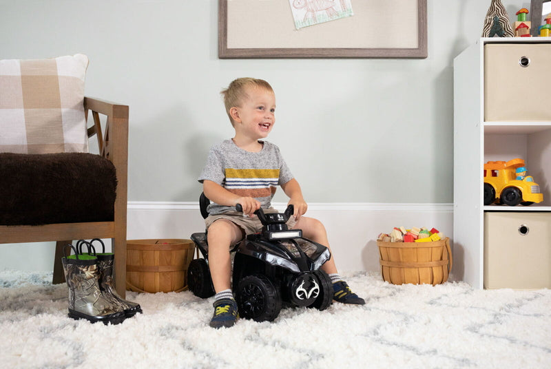 Camo Ride-On Toy Car with Seat, Storage Compartment, and 3 Animal Sounds for 18-36 Months