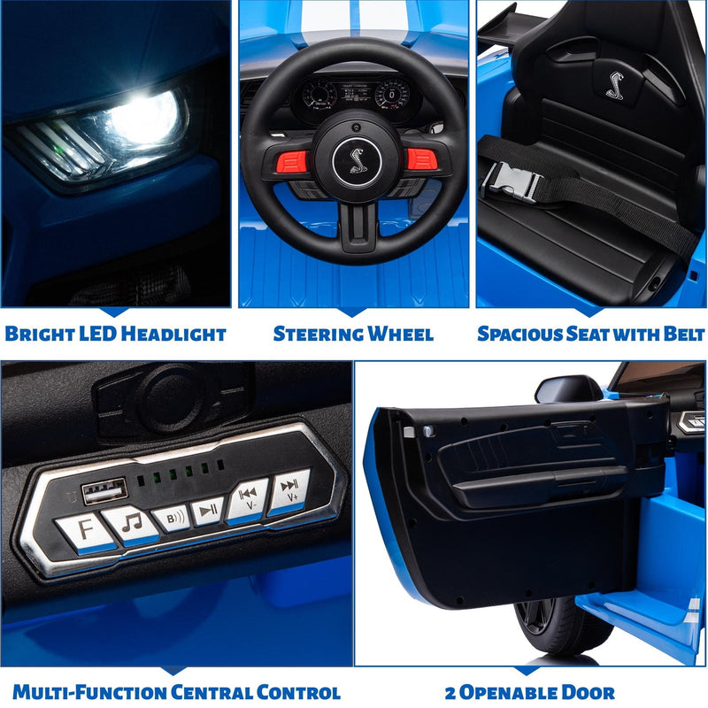 12V Powered Ride-On Ford Mustang Shelby Toy Car for Kids