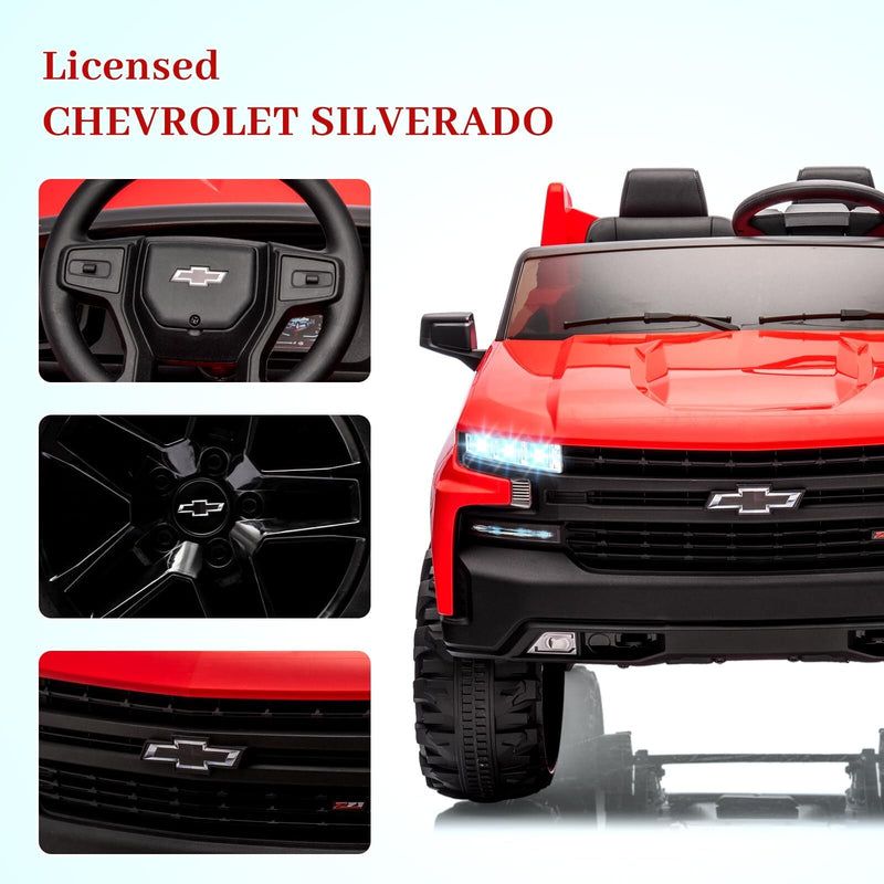 24V 2-Seater Ride-On Truck with 3 Speeds, Music, and LED Lights - Licensed Chevrolet Silverado