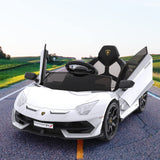 12V Battery-Powered Ride-On Toy for Kids with LED Headlights and Hydraulic Doors