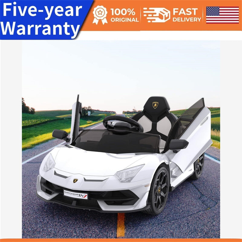 12V Battery-Powered Ride-On Toy for Kids with LED Headlights and Hydraulic Doors