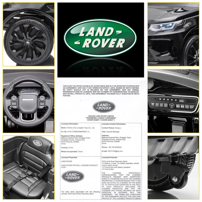 12V Licensed Land Rover Ride-On Toy for Kids with Remote Control and MP3 Player