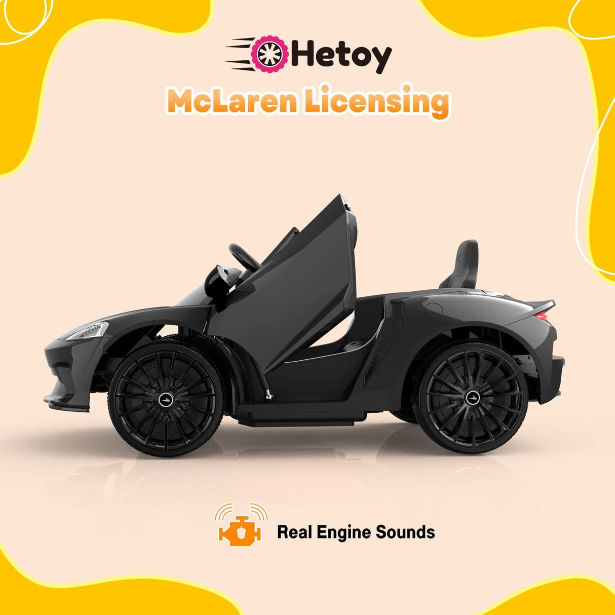 12V Licensed McLaren Battery-Powered Kids Ride-On Sports Car with 2 Speeds
