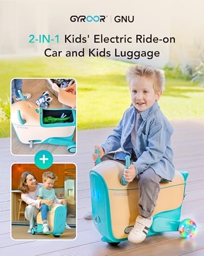 2-in-1 Electric Ride-On Car with Storage for Kids Ages 4-8, Blue