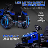 24V Electric Ride-On Tractor for Kids with Trailer, Excavator and Bulldozer Attachments