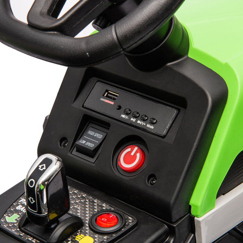 24V Battery-Powered Electric Ride-On Tractor with Trailer and Dual 200W Motors