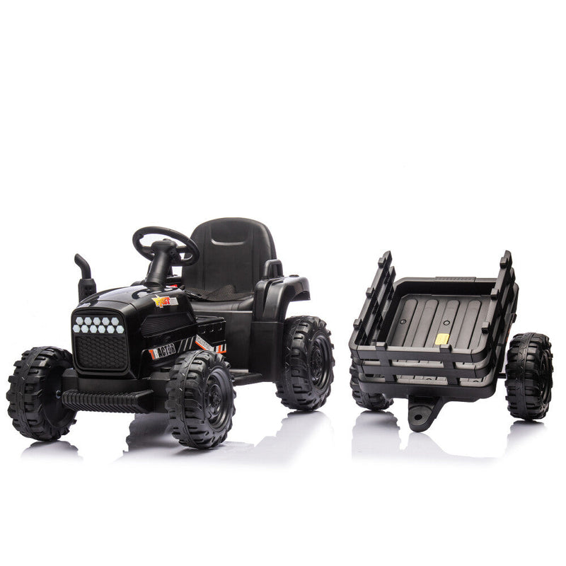 24V Battery-Powered Electric Ride-On Tractor with Trailer and Dual 200W Motors
