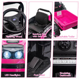 12V Battery-Powered Ride-On Tractor with Trailer and Remote Control Electric Car