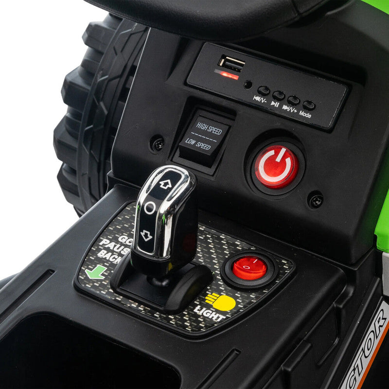 12V Battery-Powered Ride-On Electric Tractor Toy with Trailer and Remote Control