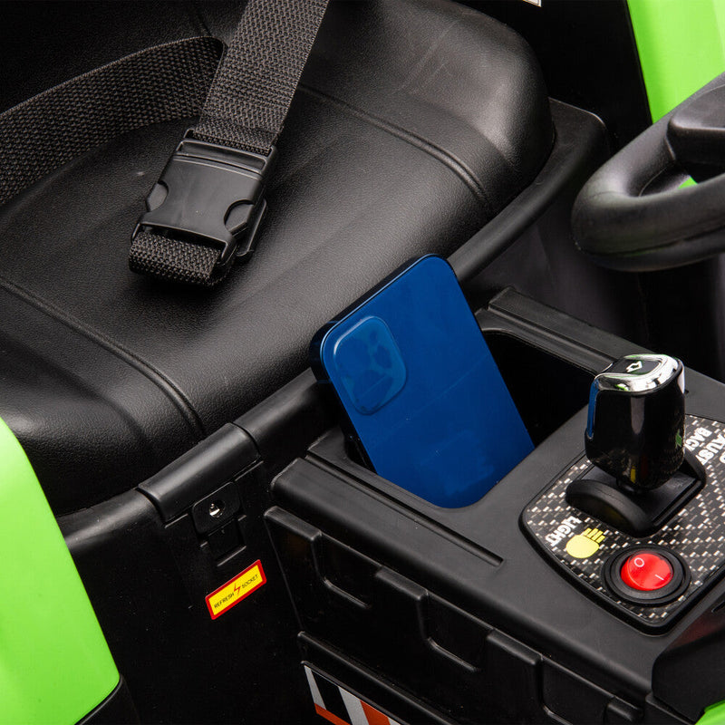 24V Battery-Powered Electric Ride-On Tractor with Trailer Toy