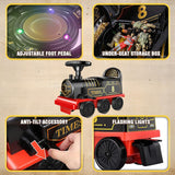 Electric Ride-On Train Set with Track, 2-Seater Cargo Car, Music and Lights