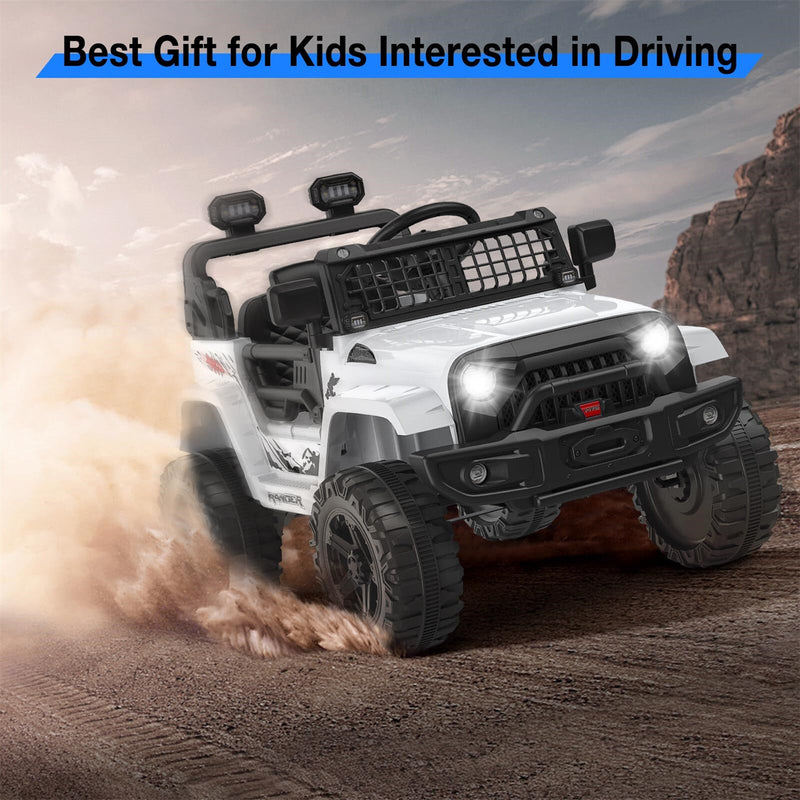 12V Kids Ride-On Truck with Parent Remote Control, LED Lights, AUX Port, and Dual Speakers