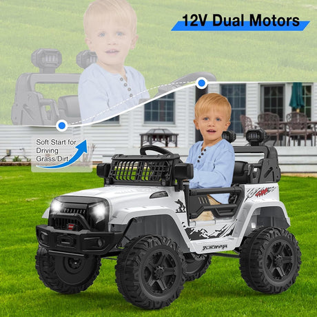12V Electric Ride-On Truck Car for Kids with Remote Control and Music
