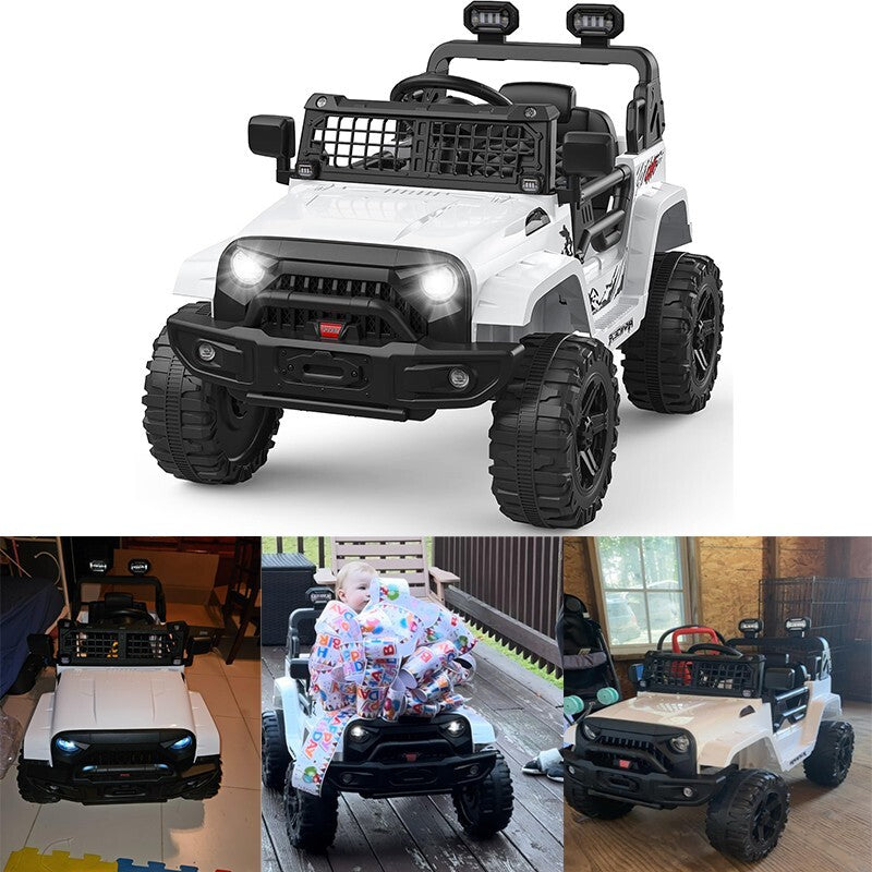 12V Kids Electric Ride-On Truck and Car with Parent Remote Control and LED Lights