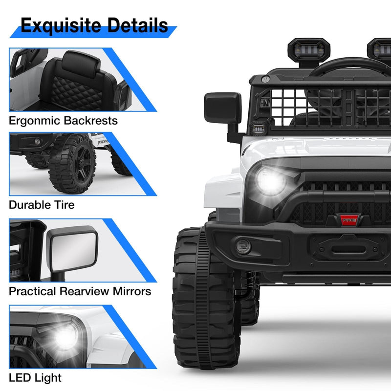 12V Kids Electric Ride-On Truck and Car with Parent Remote Control and LED Lights
