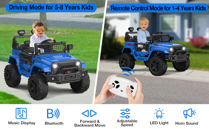 12V Kids Electric Ride-On Truck with Remote Control and Spring Suspension