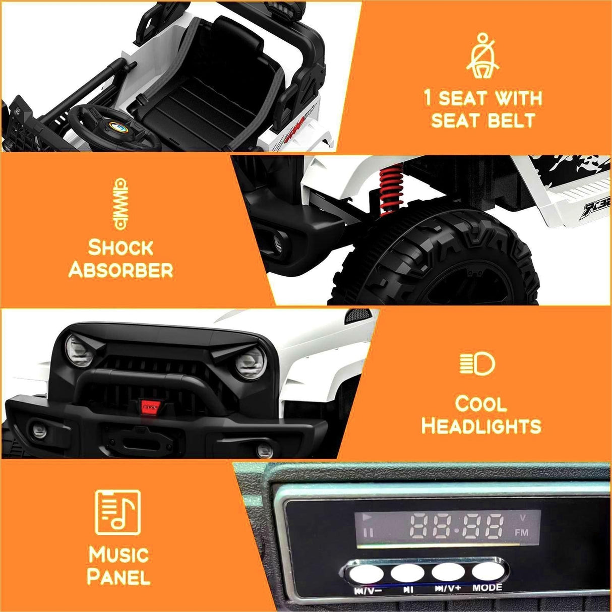 12V Kids Electric Ride-On Truck with Remote Control and Spring Suspension