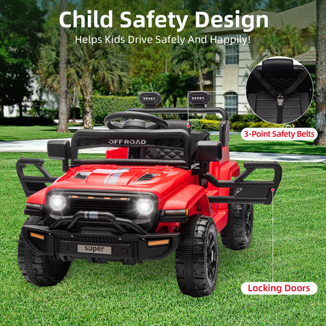 12V Ride-On Truck Car Toy with Parent Remote Control for Kids Ages 3-5