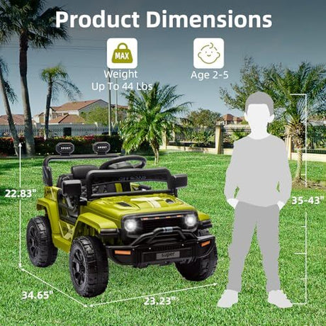 12V Ride-On Truck Car Toy with Parent Remote Control for Kids Ages 3-5