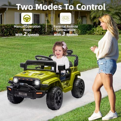 12V Ride-On Truck Car Toy with Parent Remote Control for Kids Ages 3-5