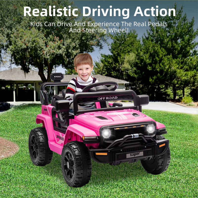 12V Ride-On Truck Car Toy with Parent Remote Control for Kids Ages 3-5