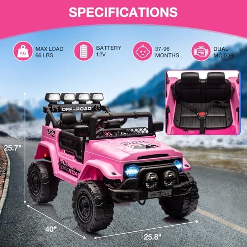 12V Electric Ride-On Truck Car for Kids with Remote Control Toy Vehicle