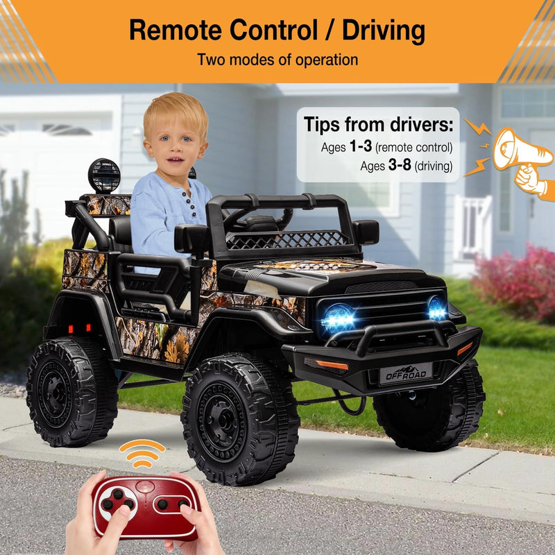 12V Battery-Powered Electric Ride-On Truck Car for Kids with Music and Remote Control