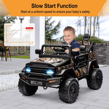 12V Battery-Powered Electric Ride-On Truck Car for Kids with Music and Remote Control