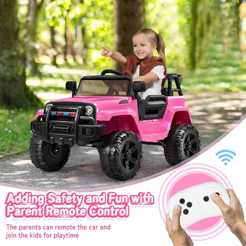 12V Battery-Powered Kids Ride-On Truck with Remote Control and 4 Wheels