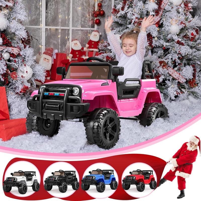 12V Battery-Powered Kids Ride-On Truck with Remote Control and 4 Wheels