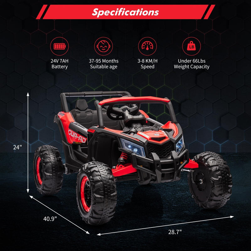 24V Battery-Powered Electric Off-Road UTV Ride-On Car with Remote Control