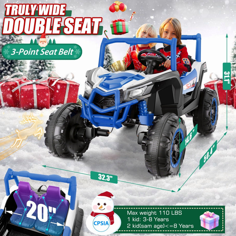 24V 4WD Off-Road Electric Ride-On UTV Car for Kids, 2-Seater with Remote Control and 4x200W Motors