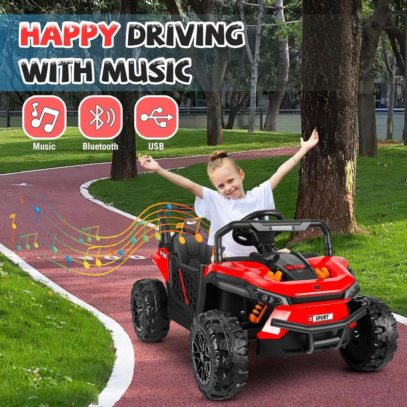 12V Battery-Powered Electric Off-Road UTV Ride-On Car for Kids with Remote Control
