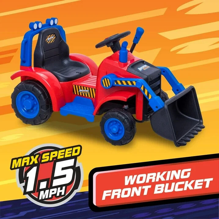 6-Volt Toddler Ride-On Front Loader Truck with Bucket Scoop for Ages 18 Months and Up