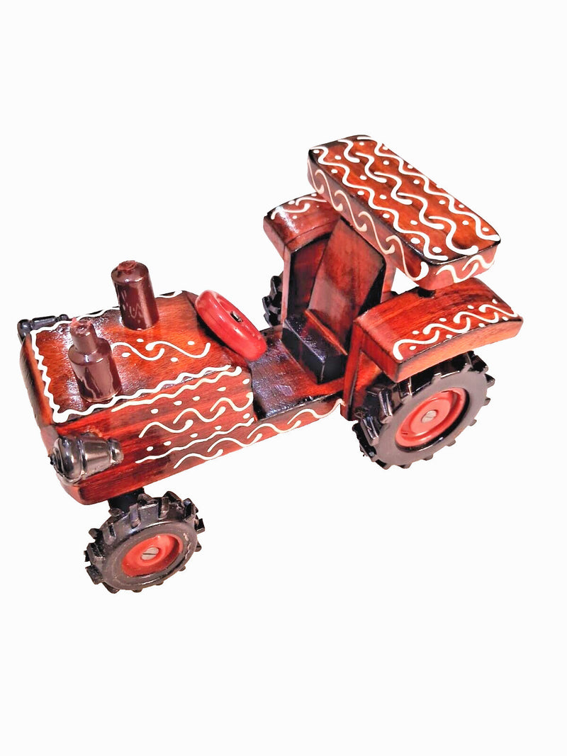 Wooden Ride-On Tractor Toy for Toddlers with 4 Wheels and Functional Design