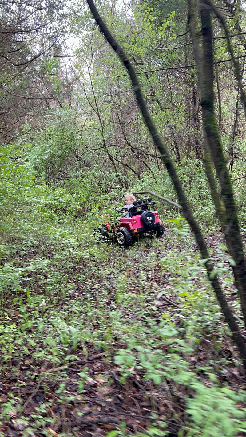 Cars For Kids Jeep Style 4x4 Monster Truck W/Rubber Tires 24 Volt