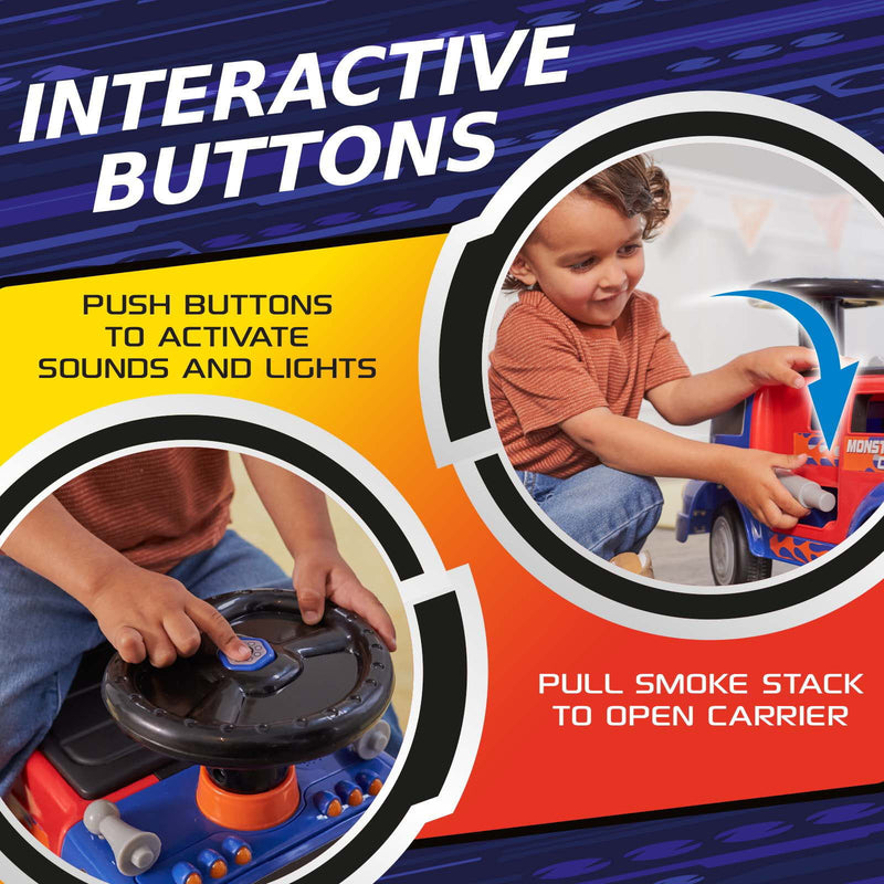 Ride-On Toy Bike Carrier for Kids 1-3 Years, Supports Up to 44 lbs