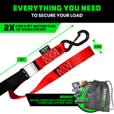 1.5" x 8' Cambuckle Tie-Down Straps (2-Pack)