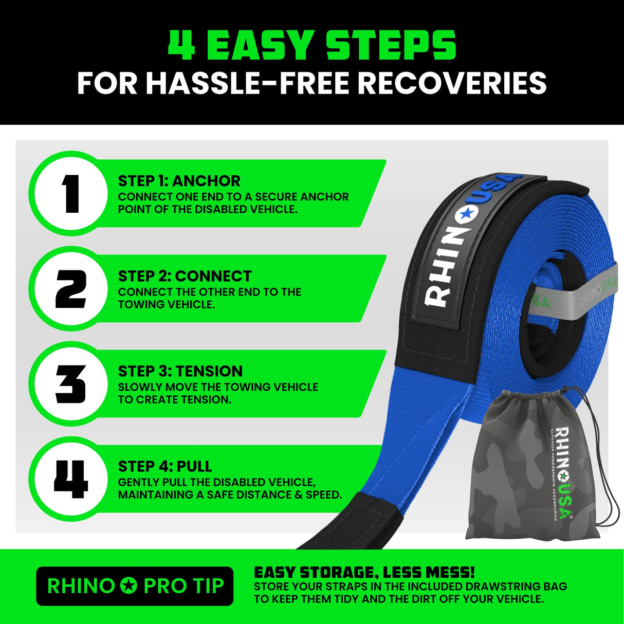 2" x 20' Ultimate Recovery Tow Strap