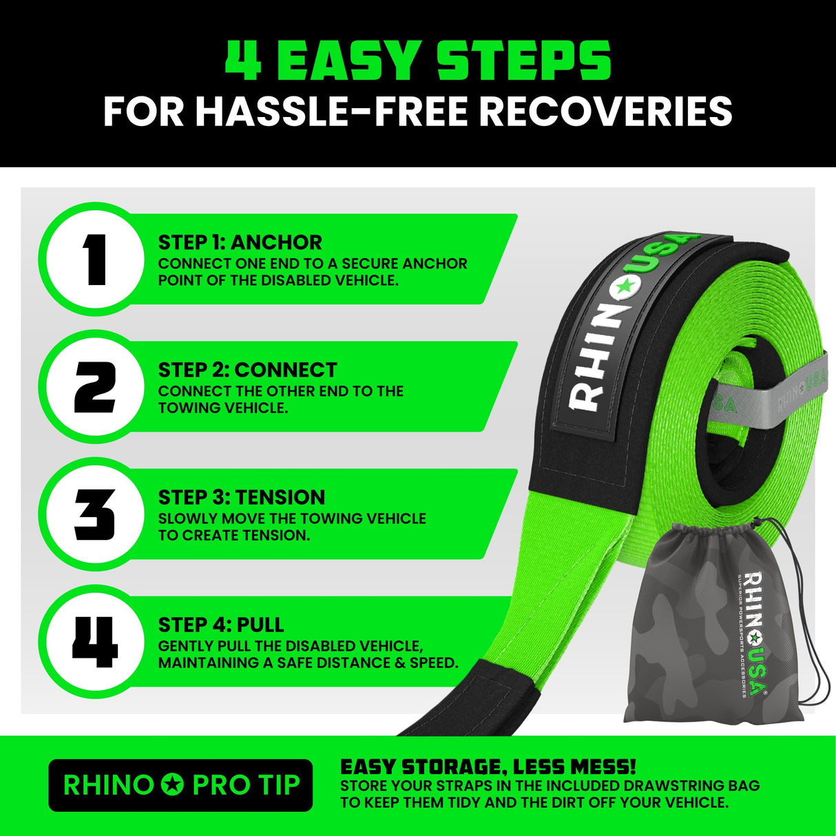 2" x 20' Ultimate Recovery Tow Strap