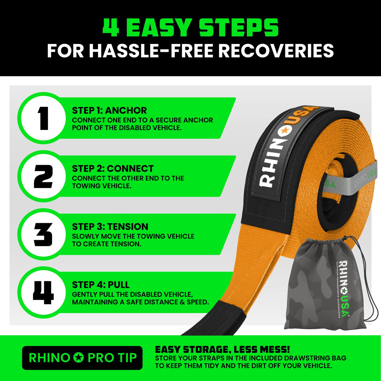 2" x 20' Ultimate Recovery Tow Strap