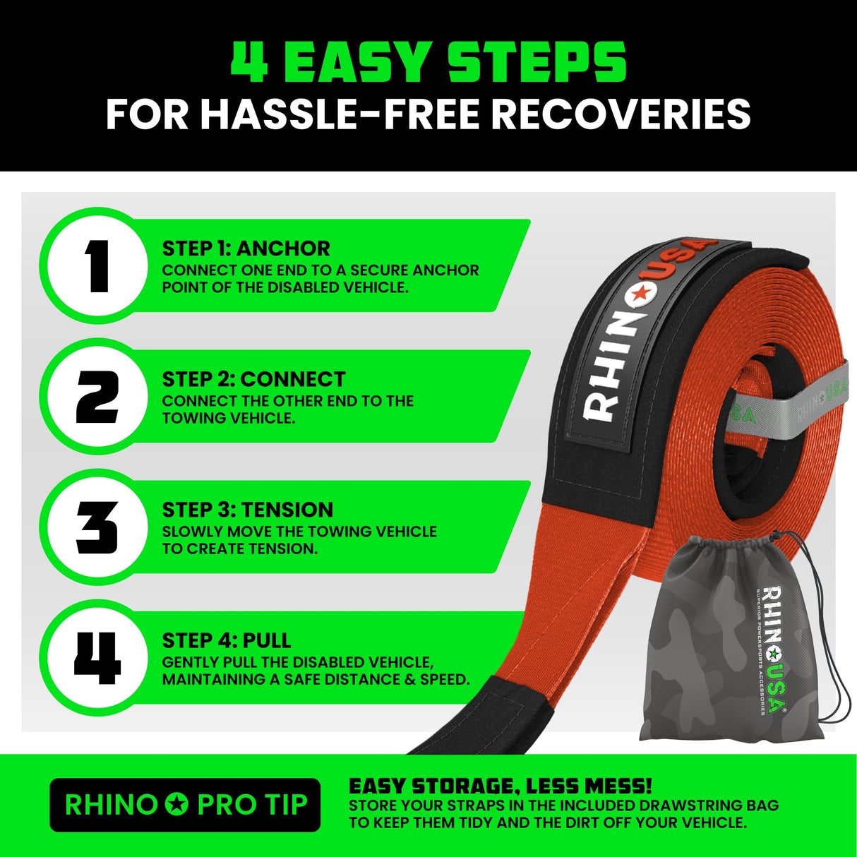 2" x 20' Ultimate Recovery Tow Strap