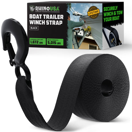2" x 20' Boat Winch Strap w/ Hook