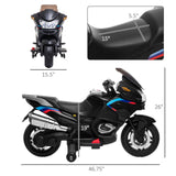 Electric Kids Motorcycle with Sound Effects, Lights, and Engine Design – Black