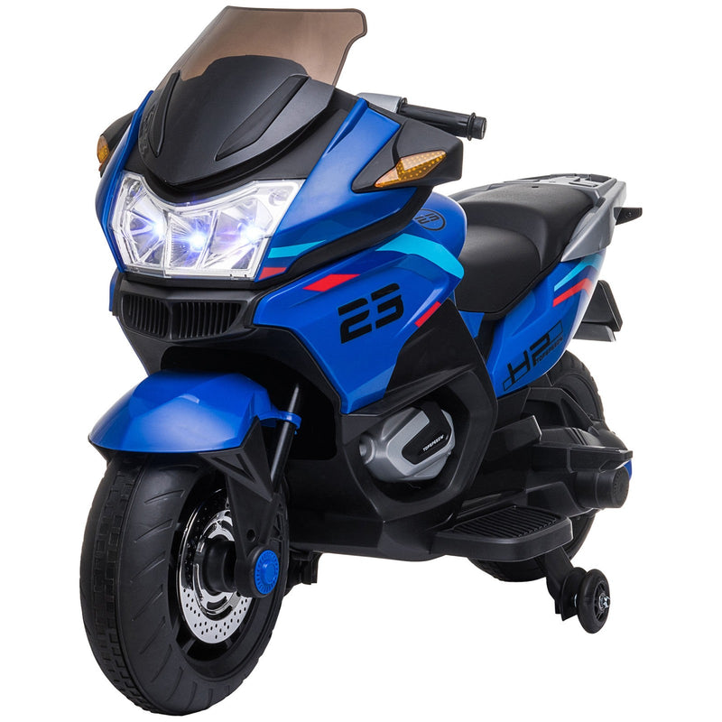 Electric Kids Motorcycle with Sound Effects, Lights, and Music – Blue