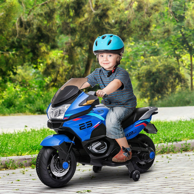 Electric Kids Motorcycle with Sound Effects, Lights, and Music – Blue