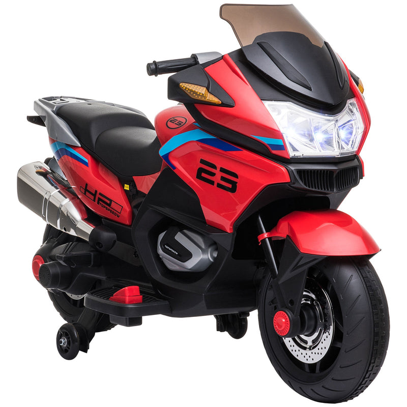 Electric Kids Motorcycle with Sound Effects, Lights, and Music – Red